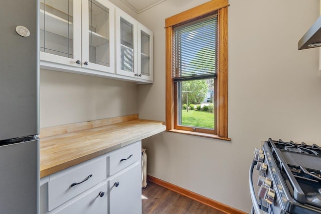 interior space featuring dark hardwood / wood-style flooring