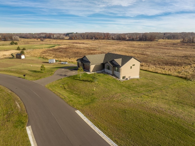 aerial view featuring a rural view