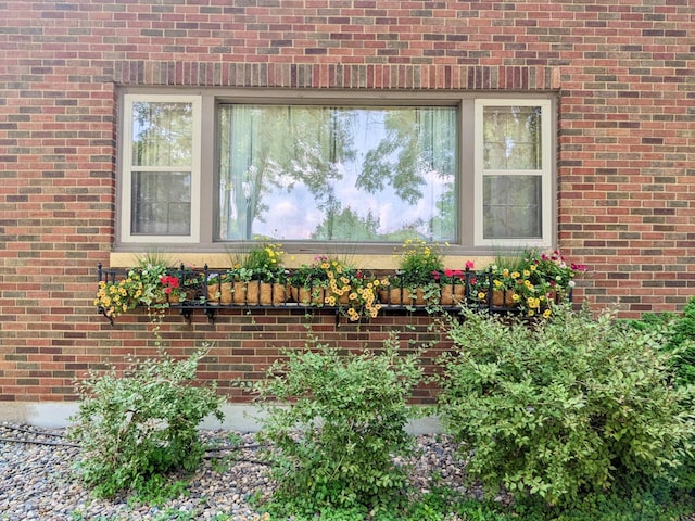 exterior view of brick siding