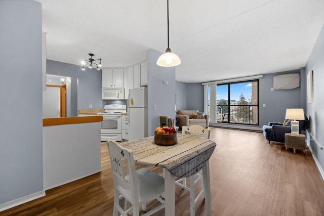 dining room with hardwood / wood-style flooring