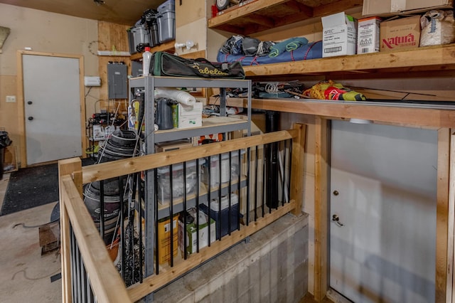 storage room with electric panel