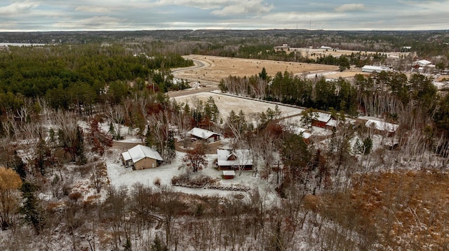 bird's eye view with a forest view