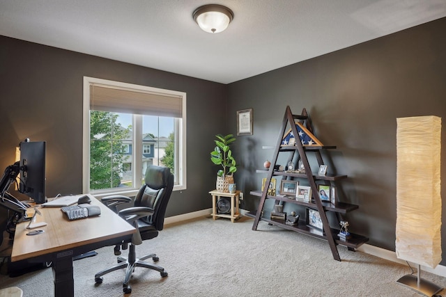 view of carpeted office space