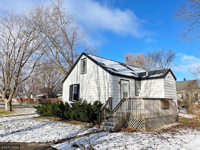 view of front of house featuring a deck