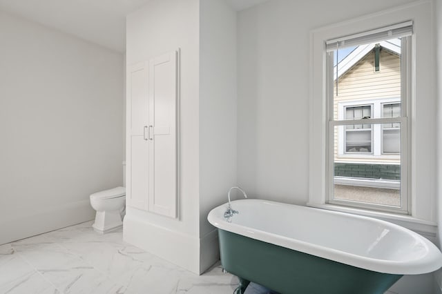 bathroom with toilet and a bathtub