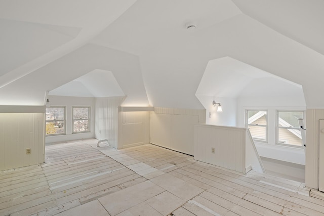 additional living space with vaulted ceiling and a wealth of natural light