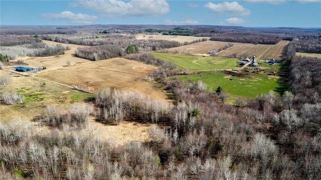 drone / aerial view with a rural view