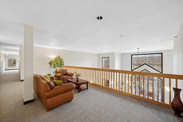 sitting room with light carpet