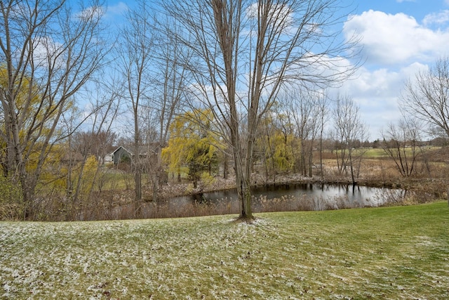 view of yard featuring a water view