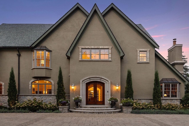 view of front of property featuring french doors