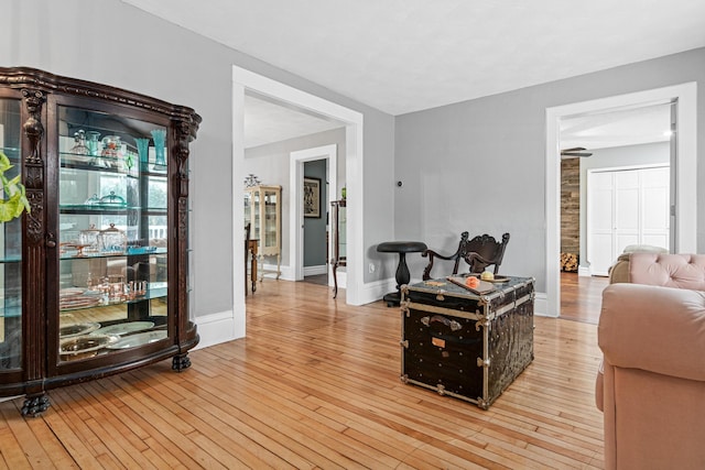 living room featuring light hardwood / wood-style flooring