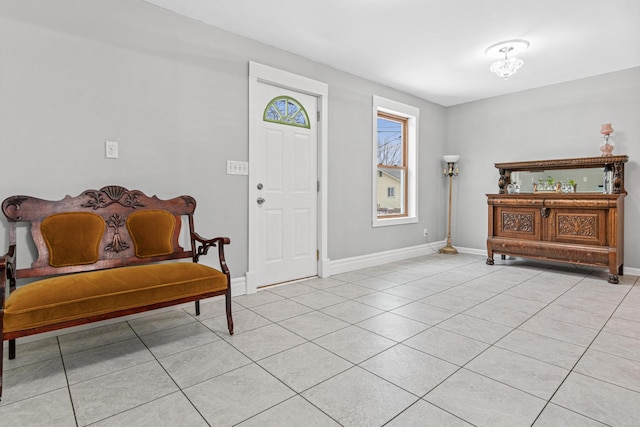 view of tiled foyer entrance