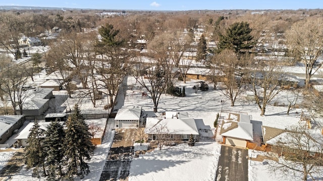 view of snowy aerial view