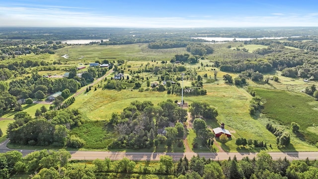 aerial view with a rural view