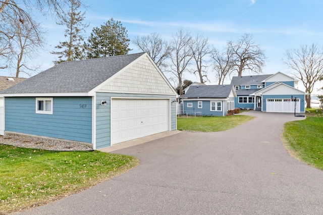 view of detached garage