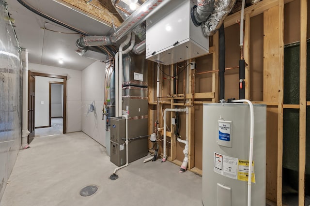 utilities featuring heating unit and water heater