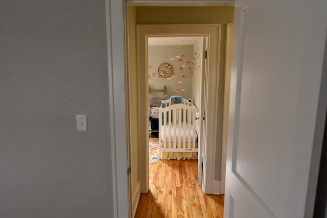 hallway featuring light wood-type flooring