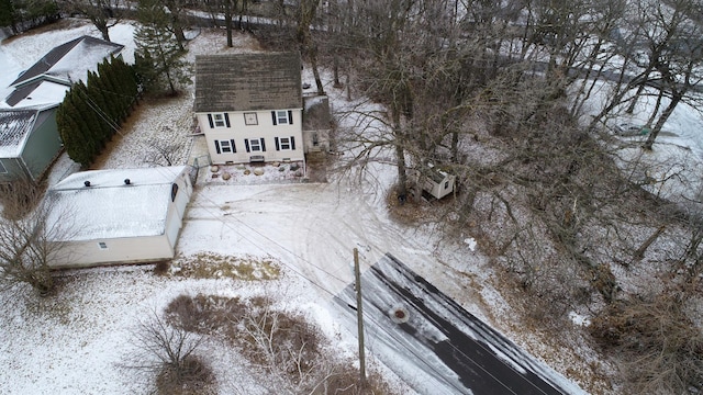 view of snowy aerial view