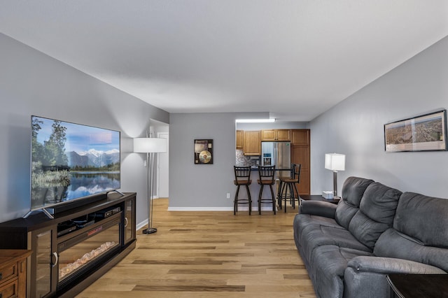 living room featuring light hardwood / wood-style flooring