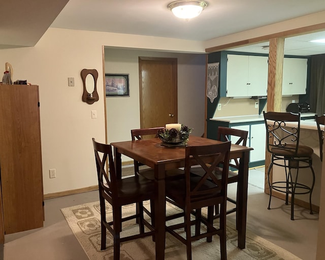 view of dining room