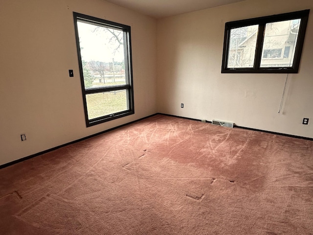 unfurnished room featuring carpet floors and a wealth of natural light