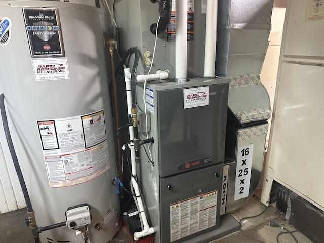 utilities featuring heating unit and water heater