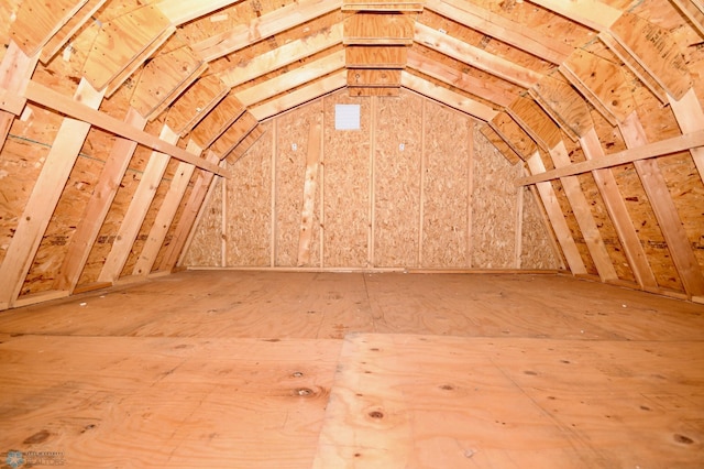 view of unfinished attic