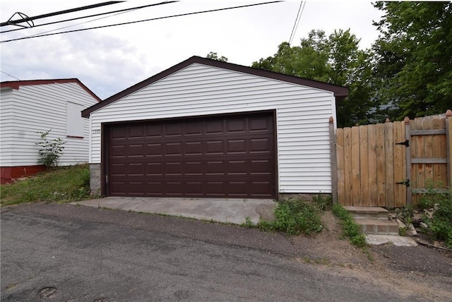 view of garage