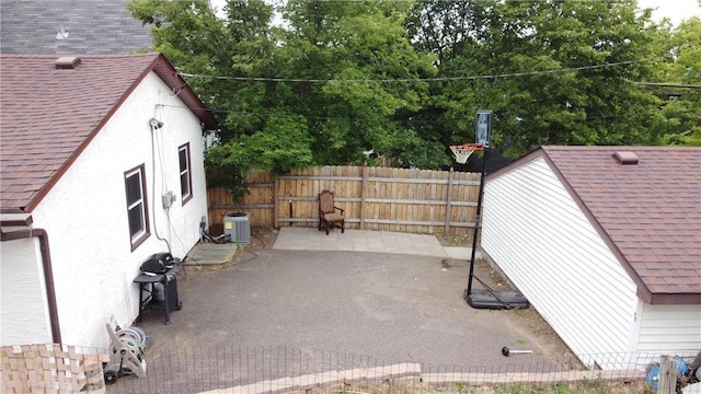 view of patio / terrace featuring area for grilling and central air condition unit