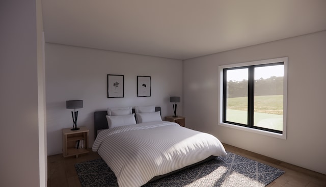 bedroom featuring wood-type flooring