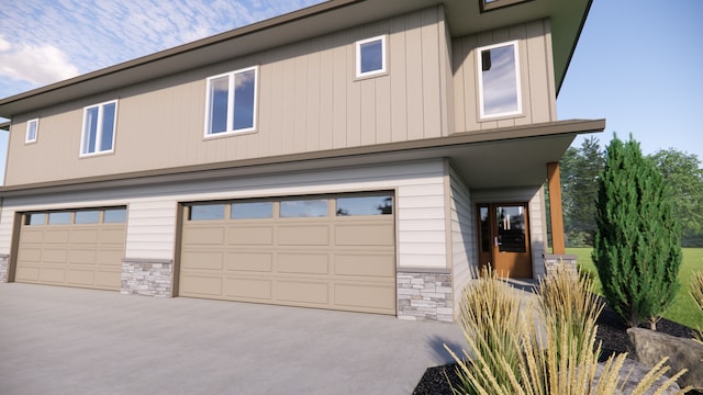 view of front of house with a garage