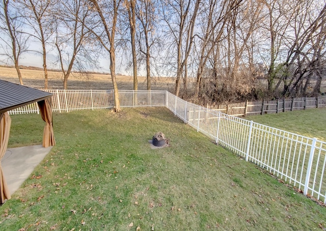 view of yard with a rural view