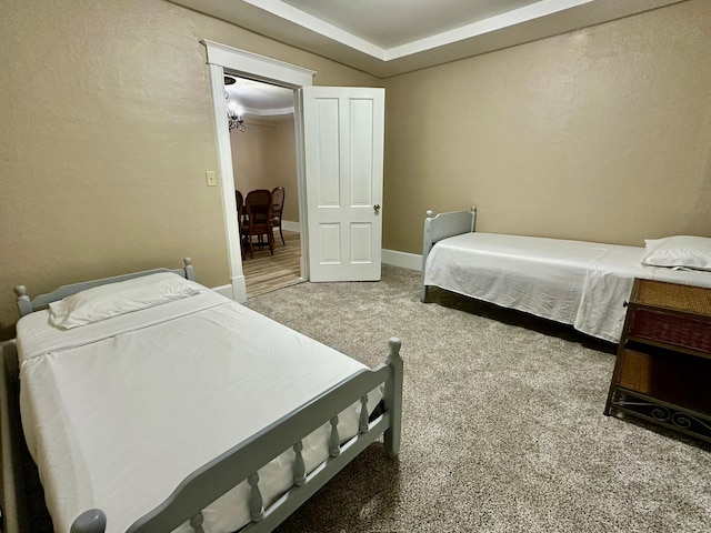 bedroom featuring carpet