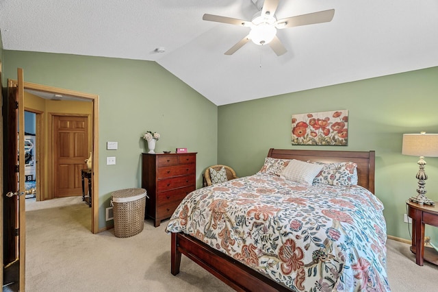 2567 Bridle Creek Trl, Chanhassen, MN 55317 - carpeted bedroom with lofted ceiling and ceiling fan