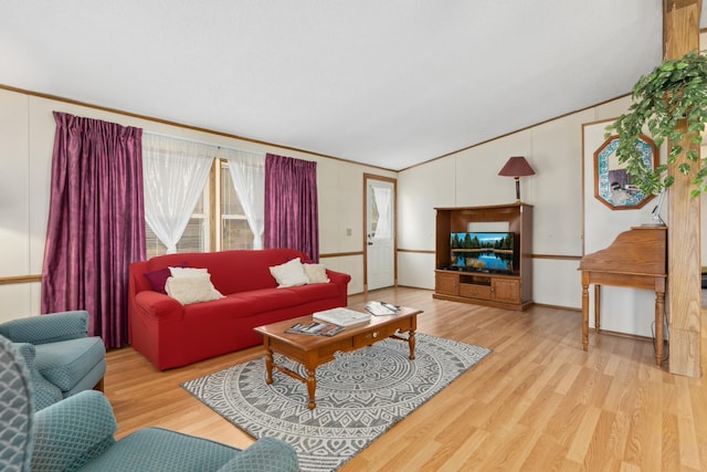 living room featuring light hardwood / wood-style floors