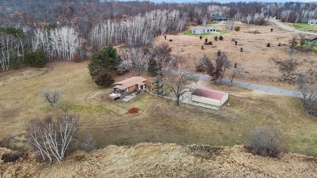 aerial view featuring a rural view