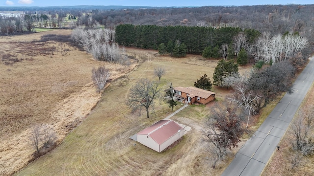 aerial view featuring a rural view