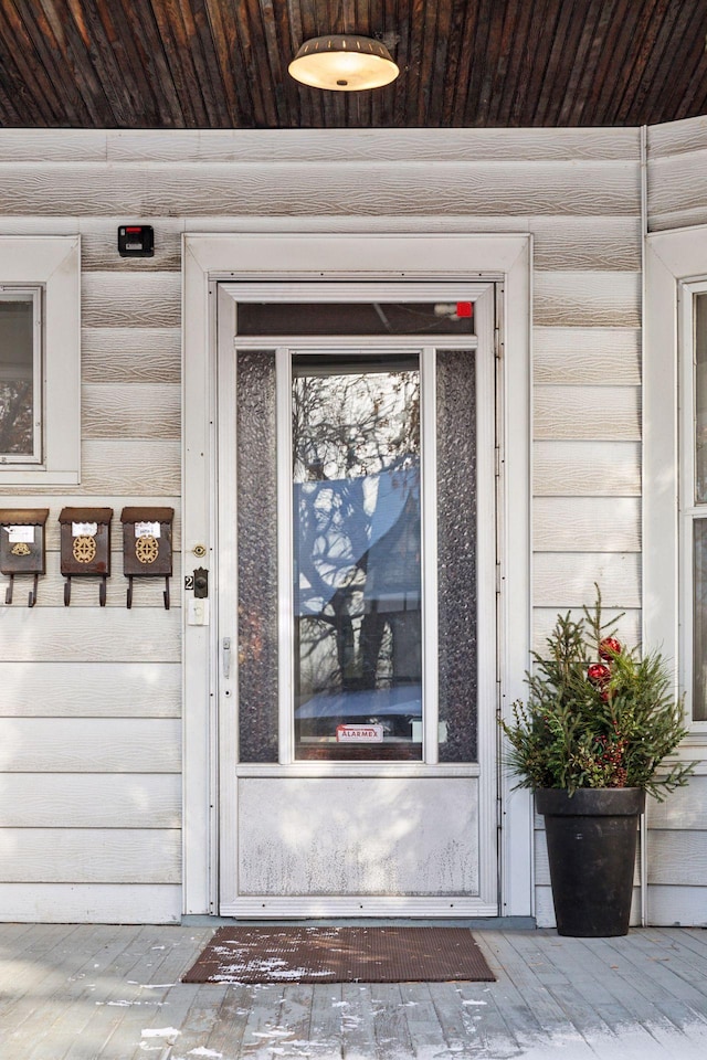 view of doorway to property