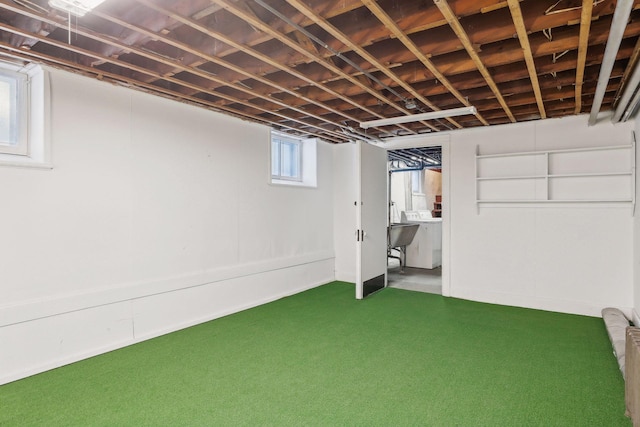 basement featuring washer / dryer