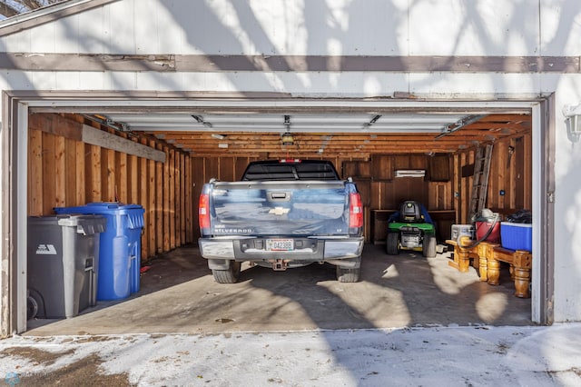 view of garage