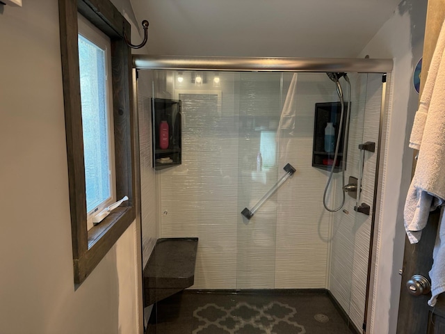 bathroom featuring walk in shower