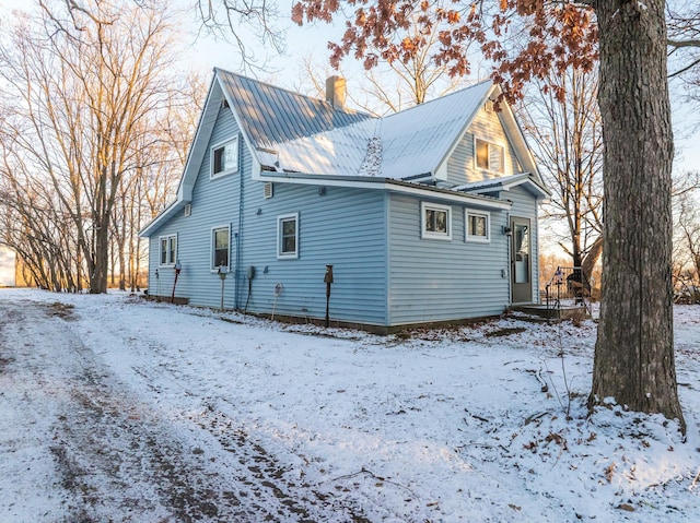 view of snowy exterior