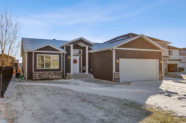 view of front of house featuring a garage