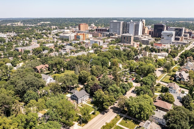 aerial view featuring a city view