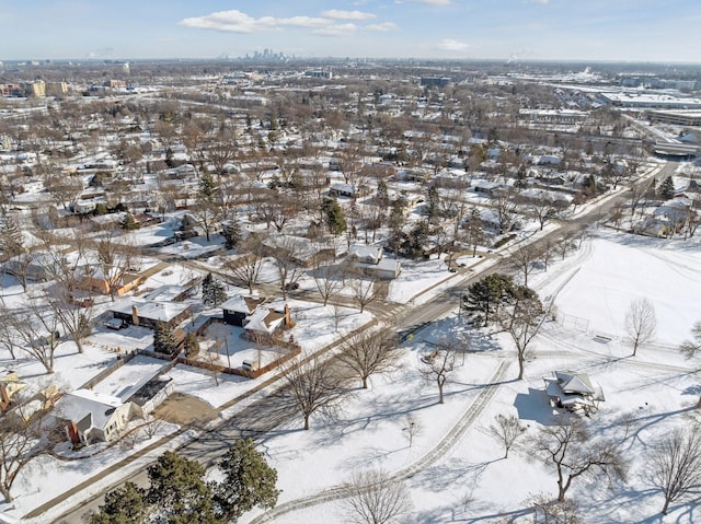 view of snowy aerial view