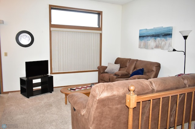 living room with carpet floors