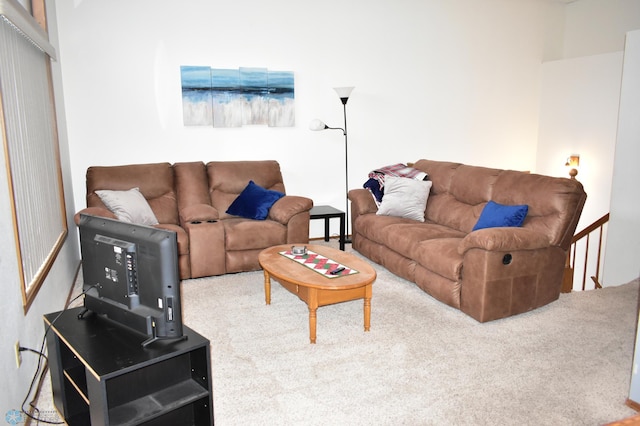 living room featuring carpet flooring