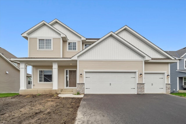 craftsman-style house with a garage