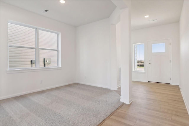 foyer featuring light hardwood / wood-style floors