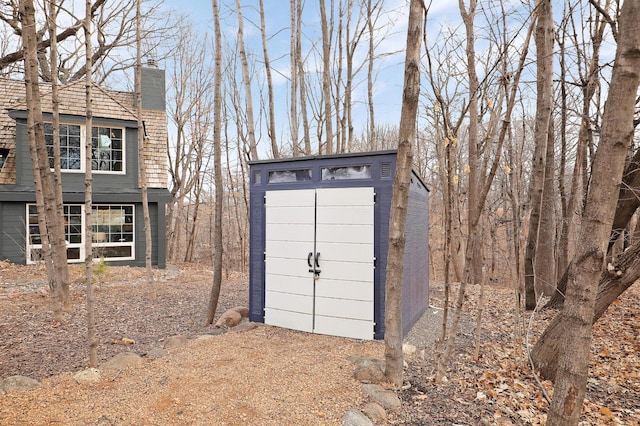 view of shed